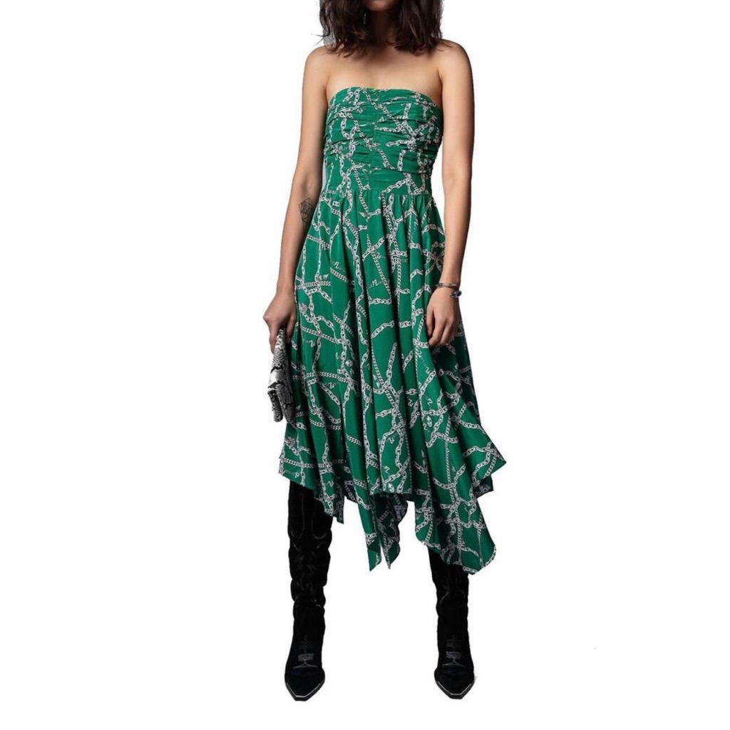 Zadig & Voltaire Strapless Green Dress